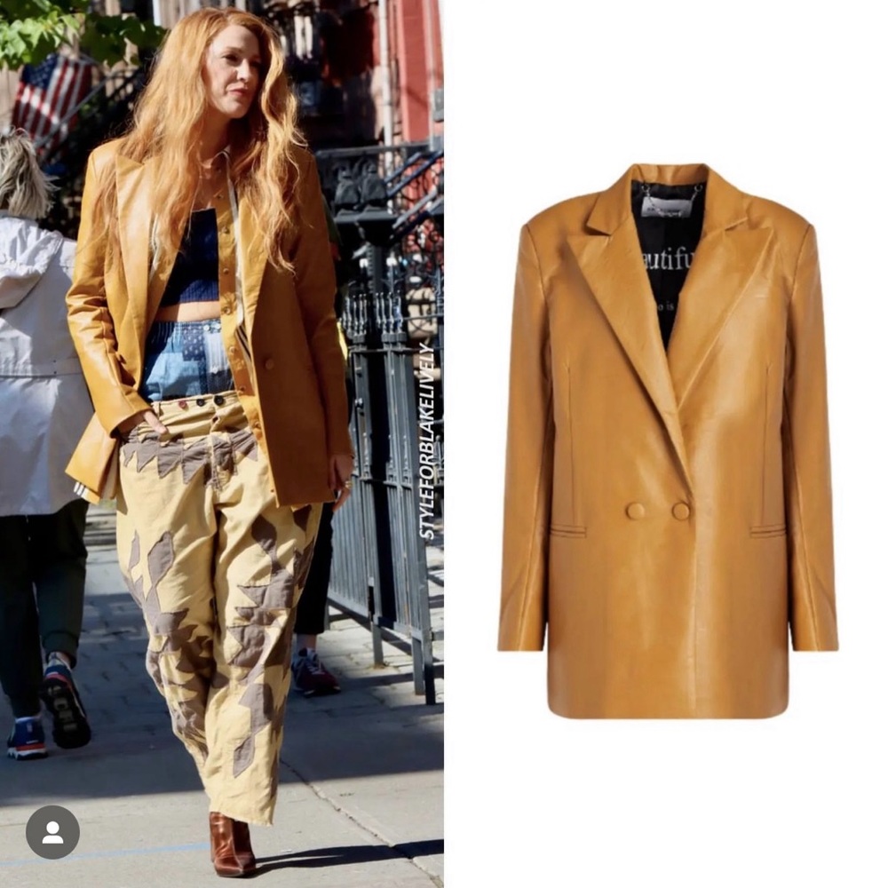 EACH X OTHER
Double-breasted faux leather blazer
